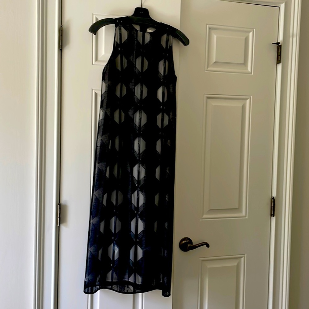 Black Boss Dress Size 8; Back Zipper and Slit in Back